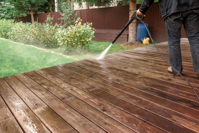 Deck cleaning in progress